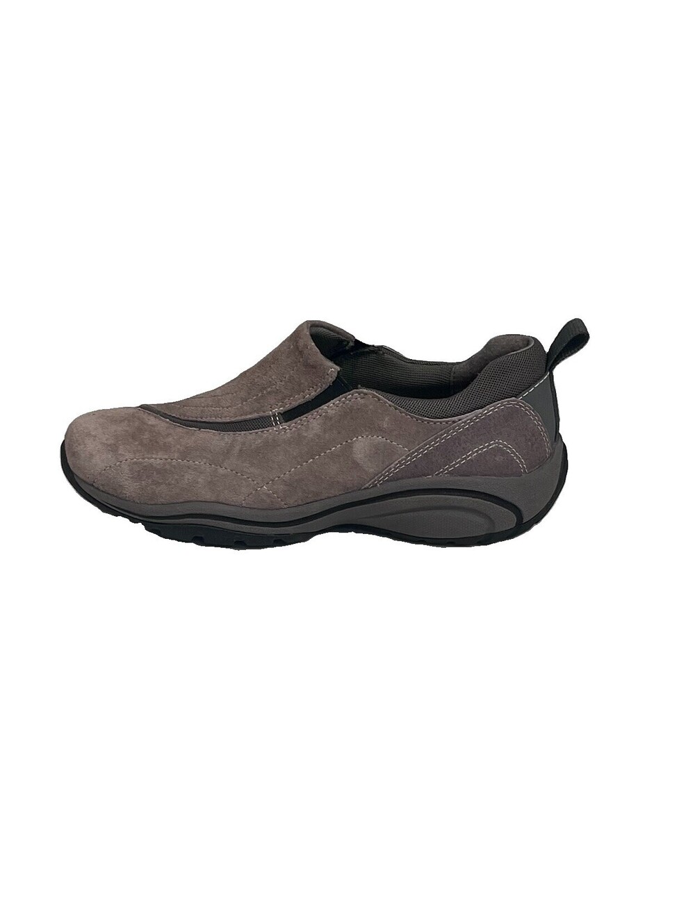 Clarks Privo Womens 7.5M Gray Suede Slip On Walking Shoes Comfort Casual Loafers